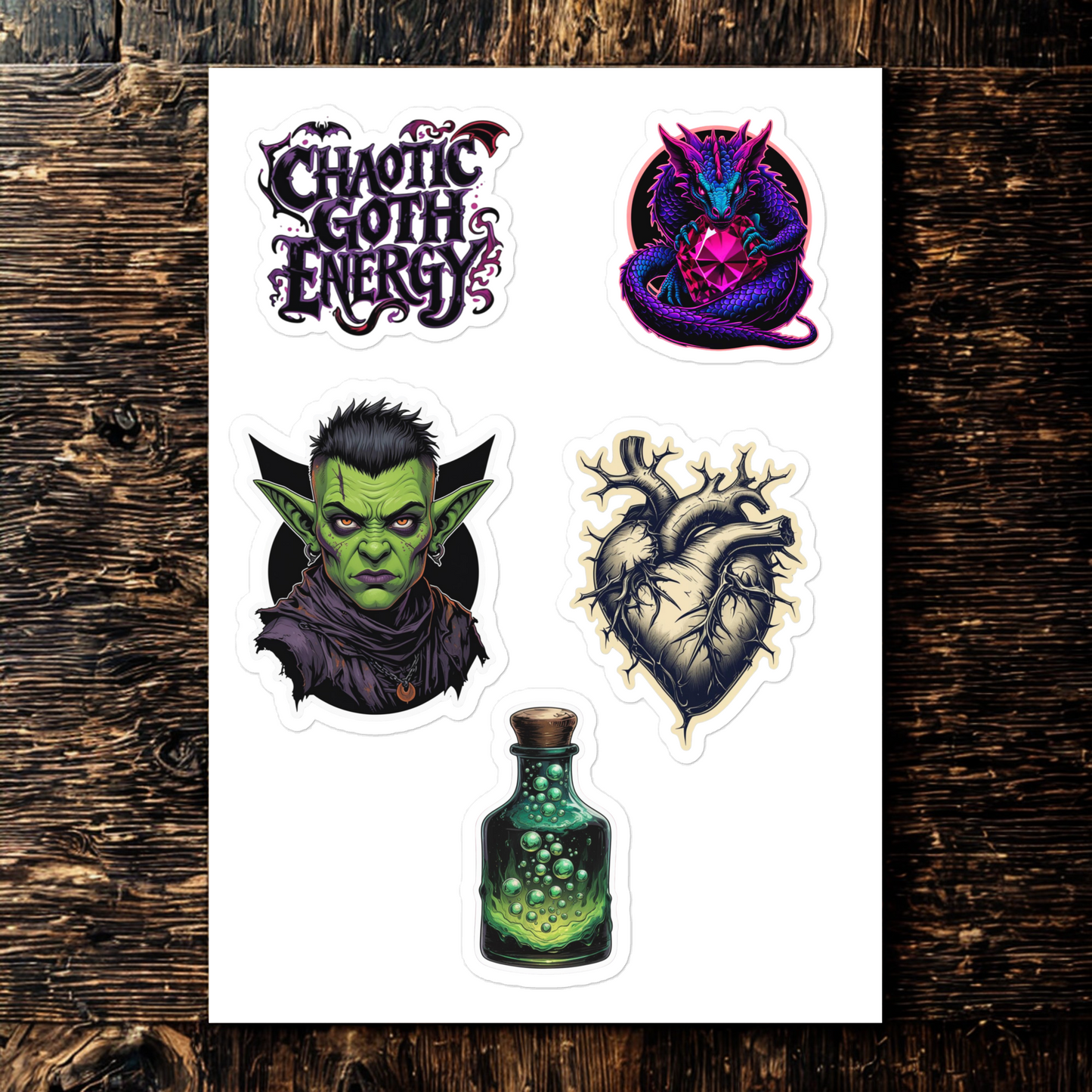“Chaotic Goth Energy” Sticker Pack (5)