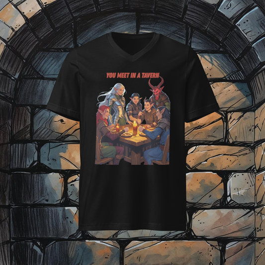 Every Bad Idea Starts in a Tavern. Unisex V-Neck Tee